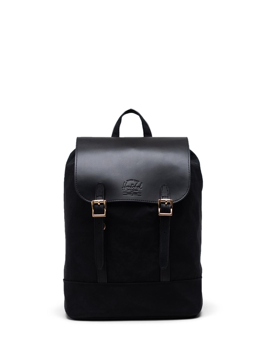Herschel Supply Company Handbags - Herschel Supply Company Black Canvas & Leather Flap Backpack